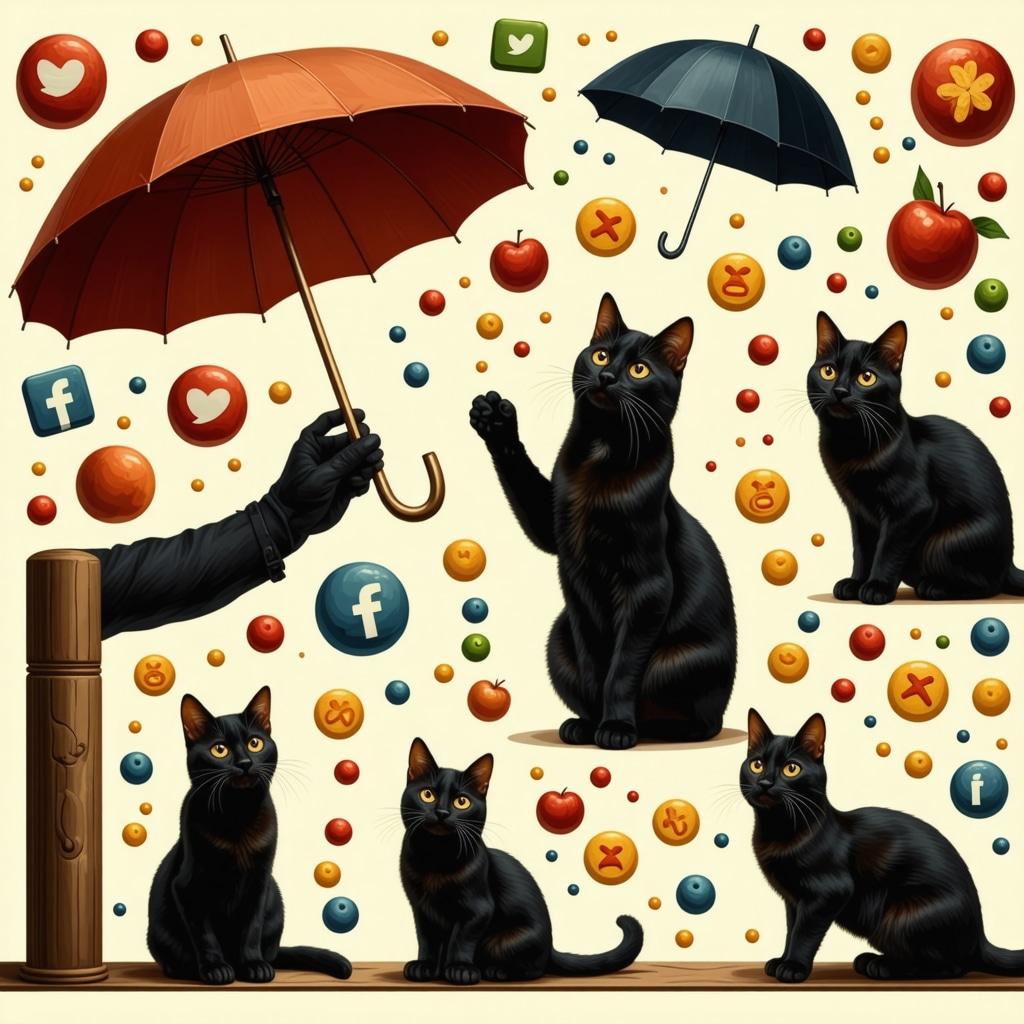 Collage of Italian superstitions and social media symbols representing tradition and modern adaptation
