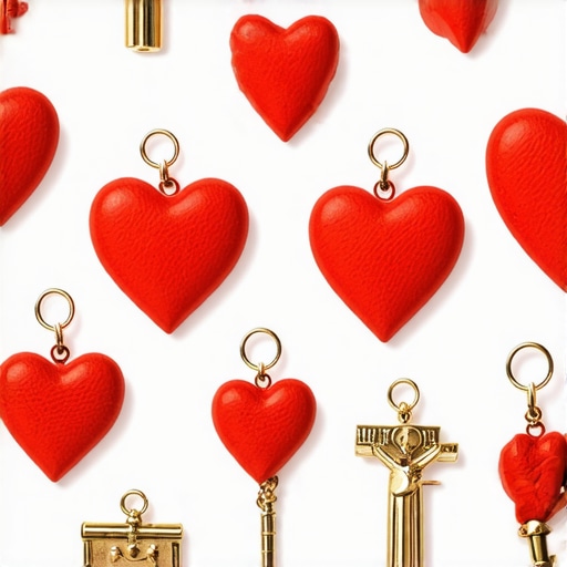A vibrant collage of love charms from various cultures, showcasing diversity in love superstitions.